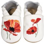 baBice Kožené capáčky barefoot s výšivkou, vlčí máky – Hledejceny.cz