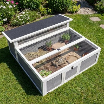 PawHut Terárium pro želvy 113 x 106,5 x 44,5 cm tmavě šedé – Hledejceny.cz