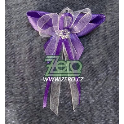Vonička (vývazek) svatební - tm. fialová s perlovým květem I – Sleviste.cz