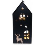 DRAGIMEX Vánoční LED dekorace domeček černý 38,5 x 17 x 17 cm – Hledejceny.cz