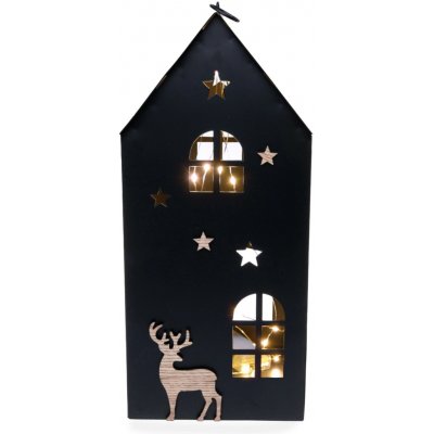 DRAGIMEX Vánoční LED dekorace domeček černý 38,5 x 17 x 17 cm – Hledejceny.cz