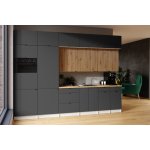 FRONTI Kuchyňská linka JANISA 320 cm Grafit/Dub artisan – Sleviste.cz