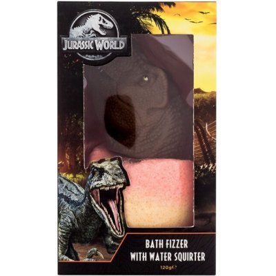 Universal Jurassic World Bath Fizzer With Water Squirter bomba do koupele 120 g + hračka do vody pro děti dárková sada