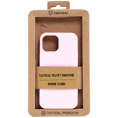 Pouzdro TACTICAL Velvet Smoothie Apple iPhone 13 mini - příjemné na dotek - silikonové - růžové