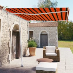 VidaXL Volně stojící automatická markýza 300 x 250 cm oranžovo-hnědá