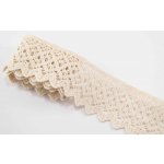 Bavlněná paličkovaná krajka - béžová - šířka 5 cm – Zboží Dáma