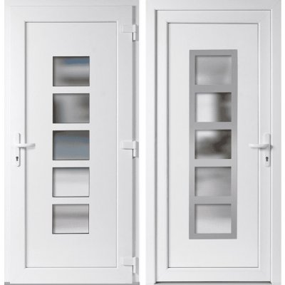 OknaDvereNaMiru.cz Vchodové plastové dveře Lucy + INOX orámování bílá / bílá pravé otevírání dovnitř 98 x 198 cm – Hledejceny.cz