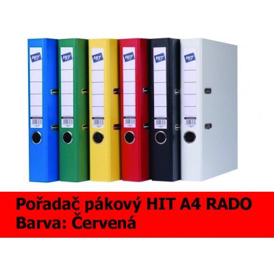 HIT Pořadač pákový A4 PP Plus, červený RADO, 5 cm 356.06 – Zboží Živě