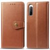 Pouzdro a kryt na mobilní telefon Sony PROTEMIO 26371 LEATHER BUCKLE Peněženkový obal Sony Xperia 10 II hnědý