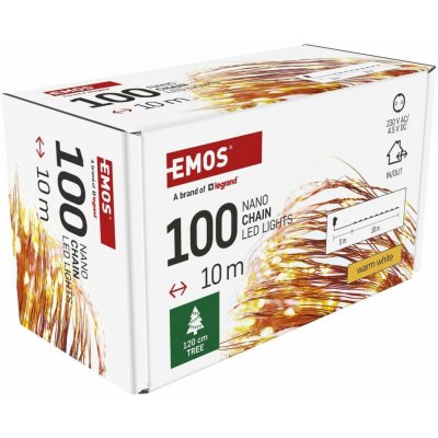 EMOS LED vánoční nano řetěz měděný 10 m venkovní i vnitřní teplá bílá časovač – Hledejceny.cz