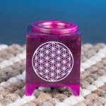 Mani Bhadra Aroma lampa Flower of life Květ života Mastek Fialová 10 x 7,5 cm – Hledejceny.cz