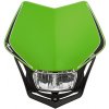 Moto řídítko UNI přední maska včetně světla V-Face FULL LED, RTECH (zelená/černá)
