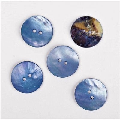 Kulatý knoflík Drops Ø 20 mm perleťový modrý – Hledejceny.cz