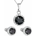 Swarovski sada s krystaly náušnice a přívěsek černé kulaté 39352.3 – Zboží Mobilmania
