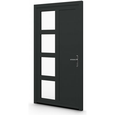 Aluplast jednokřídlové hlavní vchodové dveře antracit/bílé 19 Levé 90 x 200 cm – Hledejceny.cz