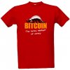 Pánské Tričko Tričko s potiskem Bitcoin honey badger pánské červená