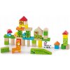 Dřevěná hračka New Classic Toys stavebnice 50 kostek zoo