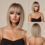 NCDSHAIR Paruka krátké syntetické vlasy blond – Sleviste.cz