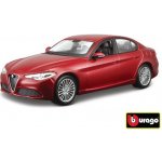 Bburago Alfa Romeo Giulia 2016 Metallic červená 1:24 – Zboží Dáma