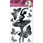 Anděl 10017 samolepící dekorace baletka černá s glitry a kamínky 60x32cm – Zboží Dáma