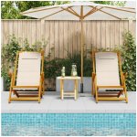 OMAXI 823632 Plážová židle s polštářem 2 ks Hnědá 61.5 x 123 x 82cm – Hledejceny.cz