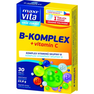 Maxivita B komplex + vitamin C 30 tablet – Zbozi.Blesk.cz
