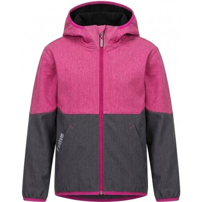 Fantom dětská softshellová bunda šedý melír s růžovým melírem – Sleviste.cz