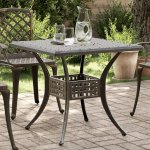 OMAXI 475489 Zahradní stůl bronzový 80 x 80 x 75 cm litý hliník – Hledejceny.cz