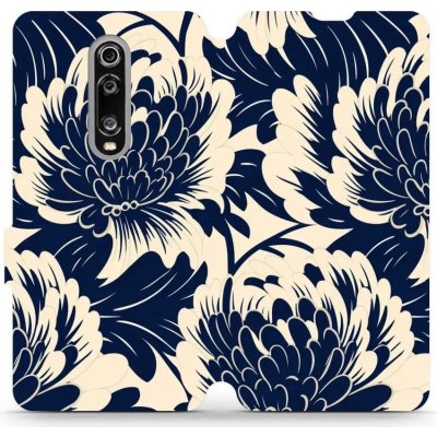 Mobiwear - Xiaomi Mi 9T Pro - VA40S Modré a béžové květy – Zboží Mobilmania