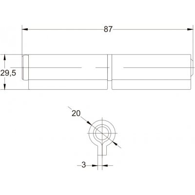 Rozebiratelný navařovací pant 7 variant Varianta: 5. varianta 20x80x30x3mm – Hledejceny.cz
