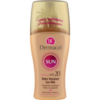 Dermacol Sun Milk voděodolné mléko na opalování spray SPF20 200 ml