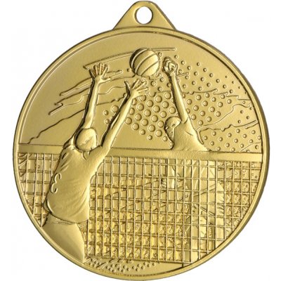 Designová kovová medaile Volejbal Zlatá 4,5 cm – Zboží Dáma