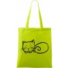 Nákupní taška a košík Adler/Malfini Handy Spící kotě limetková černý motiv