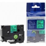 Alternativní páska pro Brother TZ-751 + TZe-751 24 mm x 8 m, černý tisk + zelený podklad – Sleviste.cz