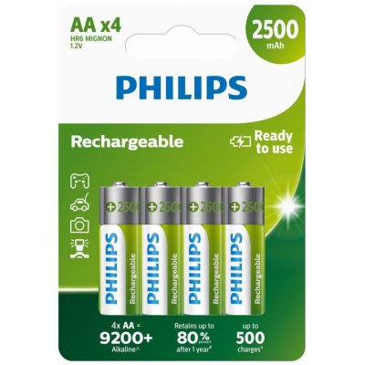 Philips AA 2500mAh 4ks R6B4RTU25/10 – Zboží Živě