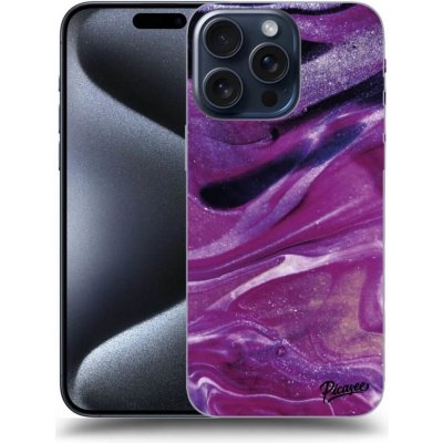 Pouzdro Picasee silikonové Apple iPhone 15 Pro Max - Purple glitter černé