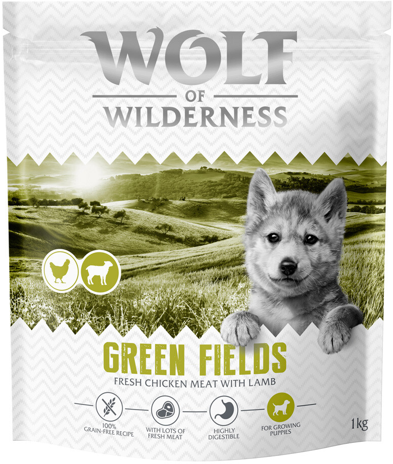 Wolf of Wilderness Junior Green Fields jehněčí 4 x 1 kg