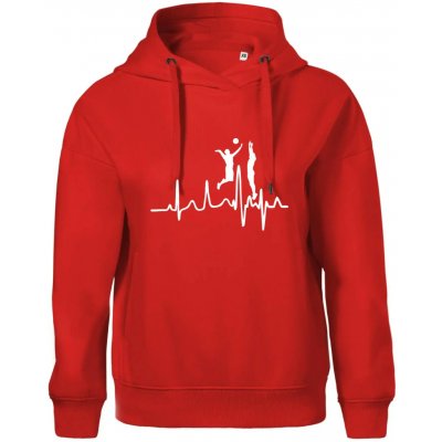 EKG volejbalisti muži Oversized mikina dámská Moon kratší + širší Červená – Zboží Dáma