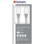 Verbatim 48867 USB (3.1), USB C (3.1)/USB C (3.1), 0,3m, stříbrný – Hledejceny.cz