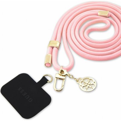 Guess Crossbody Popruh Cord 4G Charm Gold/Pink – Zboží Mobilmania