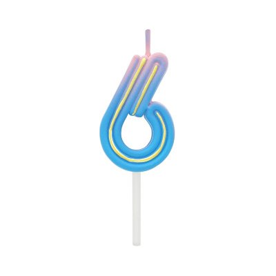 Albi Svíčka dortová Neon růžovo-modrá číslo 6 – Zboží Mobilmania