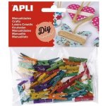 APLI Kolíčky dřevěné na prádlo barevné malé 45 ks – Zboží Dáma