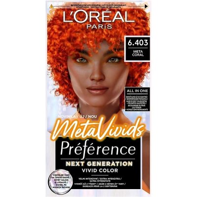 L'Oréal Paris Préférence Meta Vivids semipermanentní barva na vlasy 6.403 Meta Coral 75 ml – Zboží Mobilmania