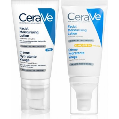CeraVe Moisturizers Facial Moisturising Lotion SPF50 52 ml + CeraVe Moisturizers hydratační péče 52 ml – Sleviste.cz