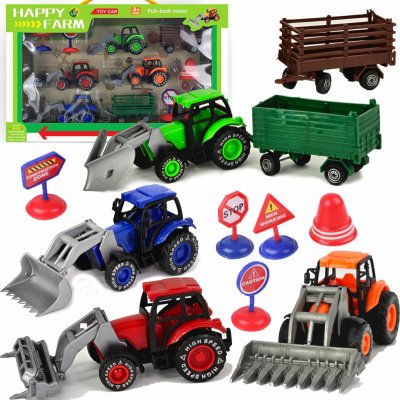 Lean Toys Sada zemědělských vozidel traktory přívěsy s figurkami zvířat – Zboží Dáma