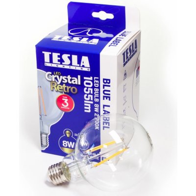 Tesla Lighting LED žárovka Filament Retro Globe E27, 9 W, 720 lm, 3000 K – Zboží Mobilmania