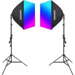Kit Neewer dva softboxy a žárovky RGB 24W 2700-6500K NK800 – Zboží Živě