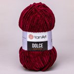 Pletací příze YarnArt DOLCE 780 tmavá vínová, efektní, 100g/120m