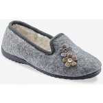 Domácí bačkory s motivem květin šedý melír – Zboží Dáma