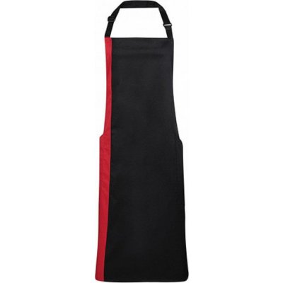 Premier Workwear Klasická zástěra s laclem s kontrastně zbarveným bočním dílem černá červená 72x86cm PW162 – Hledejceny.cz